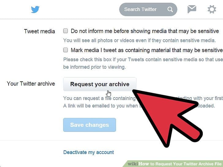 Request your archive of Tweets